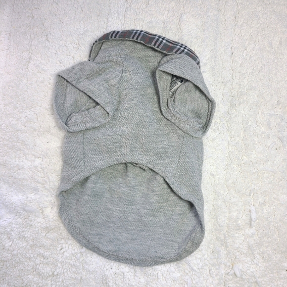 Dog Gray Polo Shirt with Checkered Collar - Picture 3 of 6